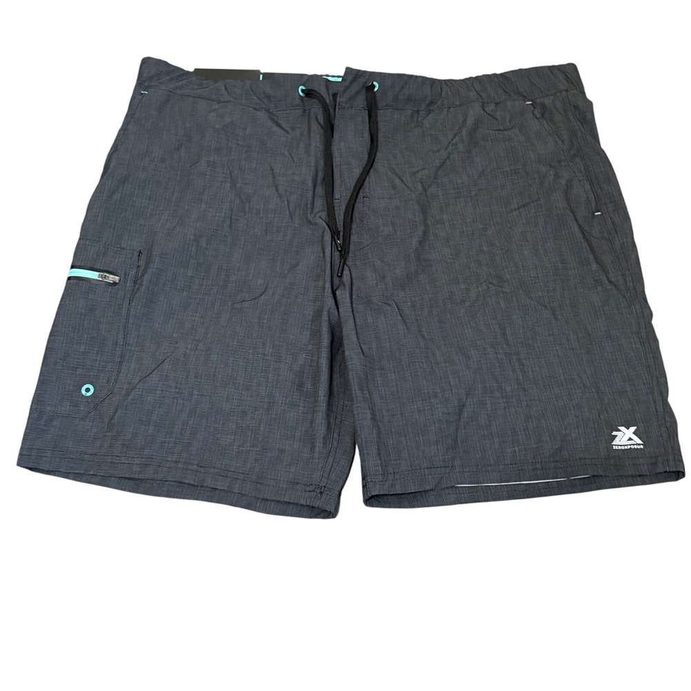 ZeroXposur Mens Swim Shorts XXL Gray Heather Stretch Trunk UPF 50+ R88231S